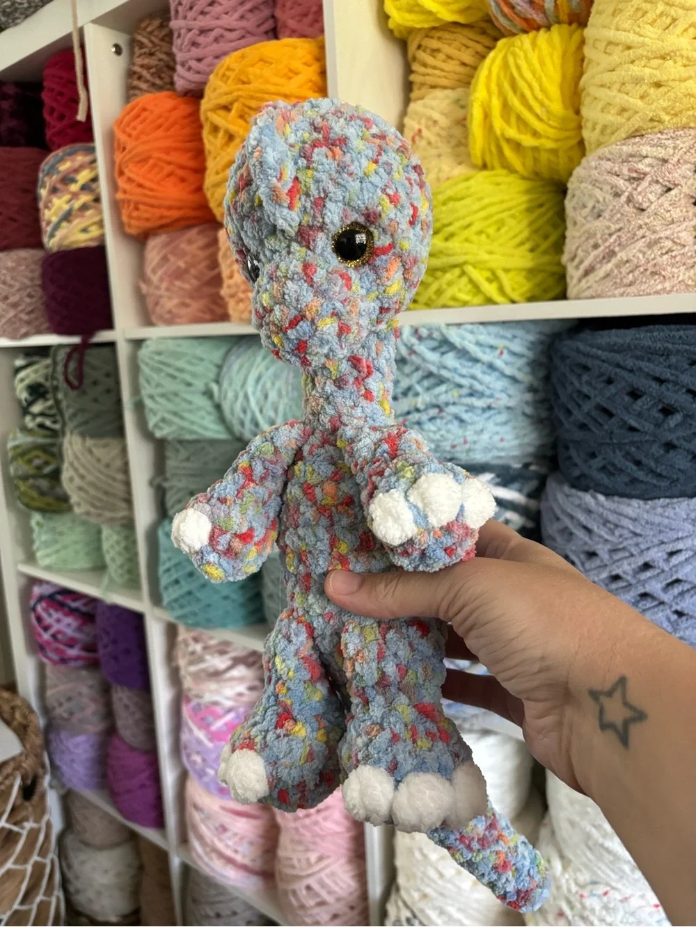 Crochet baby brachiosaurus plush handmade